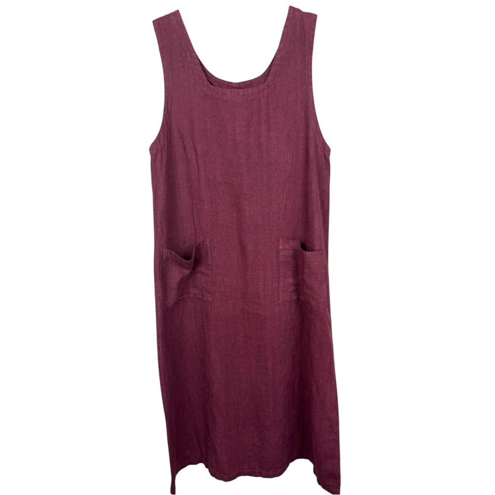 Mishi vintage linen dress Burgundy sz M
